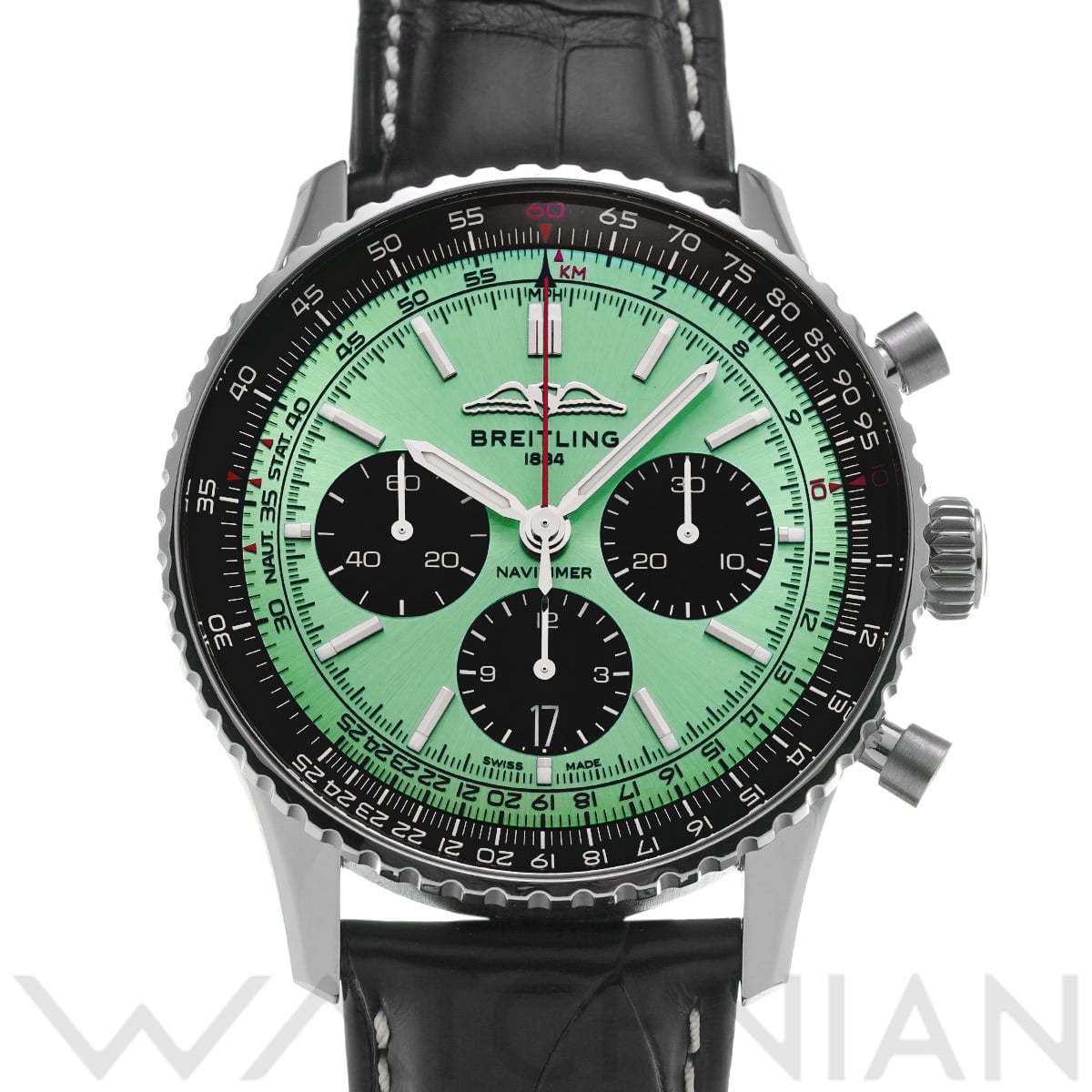 ブライトリング ナビタイマー B01 クロノグラフ 43 AB0138241L1P1 グリーン/ブラック メンズ 時計 【中古】【wristwatch】