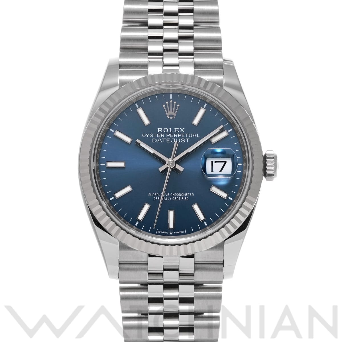 ロレックス デイトジャスト 36 126234 ブライトブルー メンズ 時計 【中古】【wristwatch】