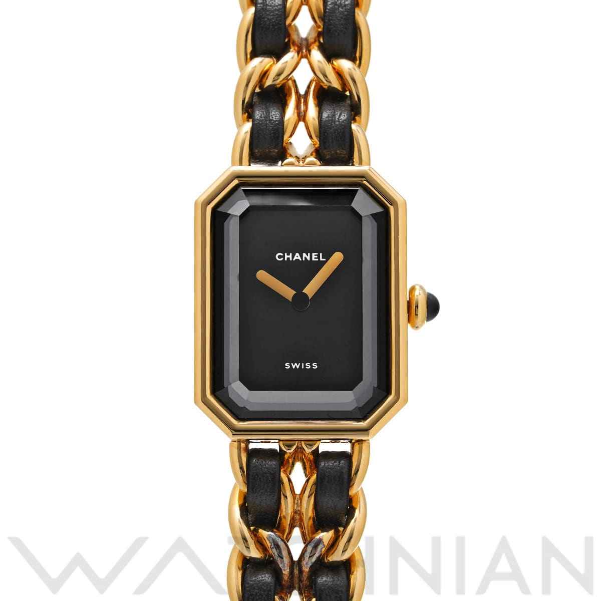 シャネル プルミエール L H0001 ブラック レディース 時計 【中古】【wristwatch】