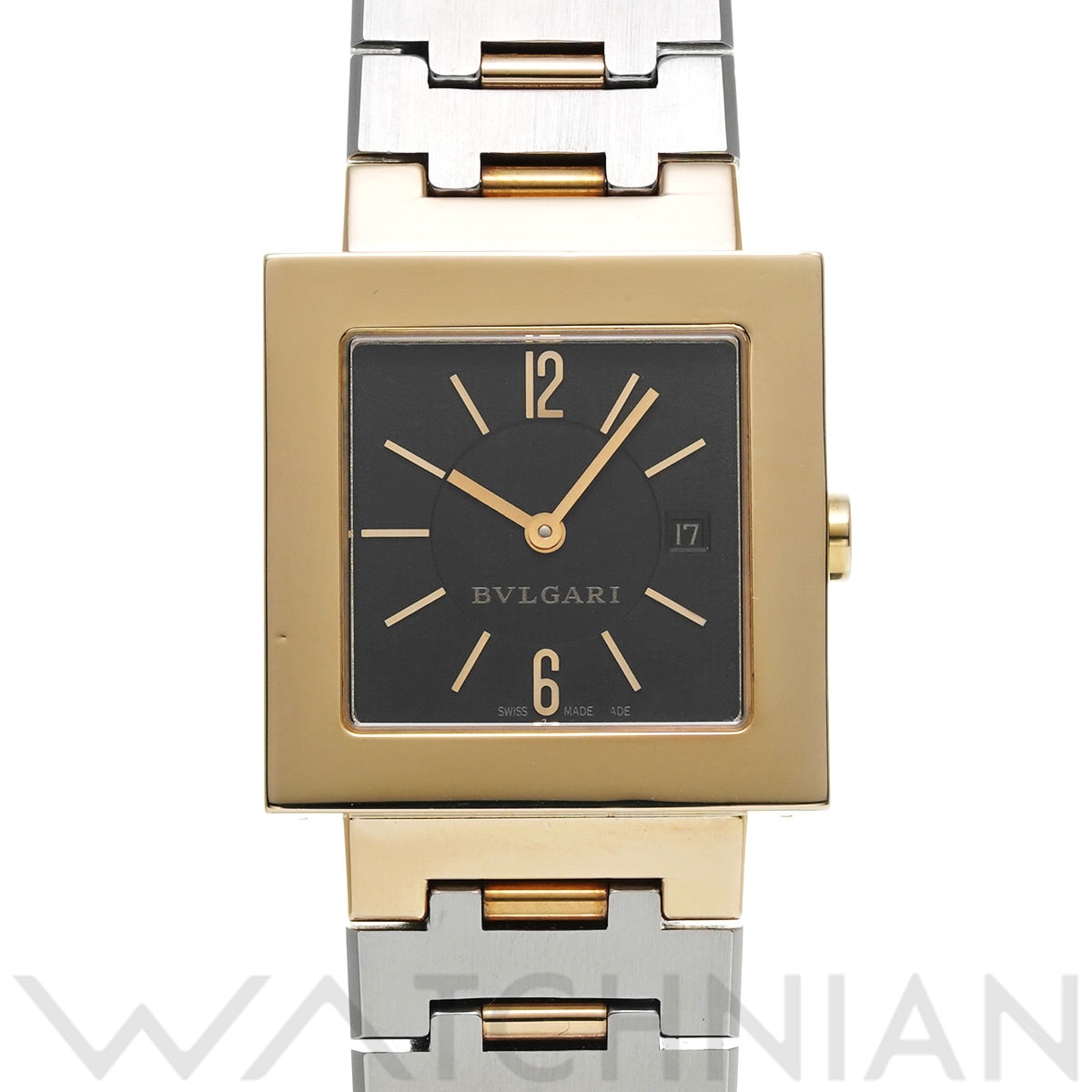 ブルガリ クアドラード SQ27G ブラック メンズ 時計 【中古】【wristwatch】