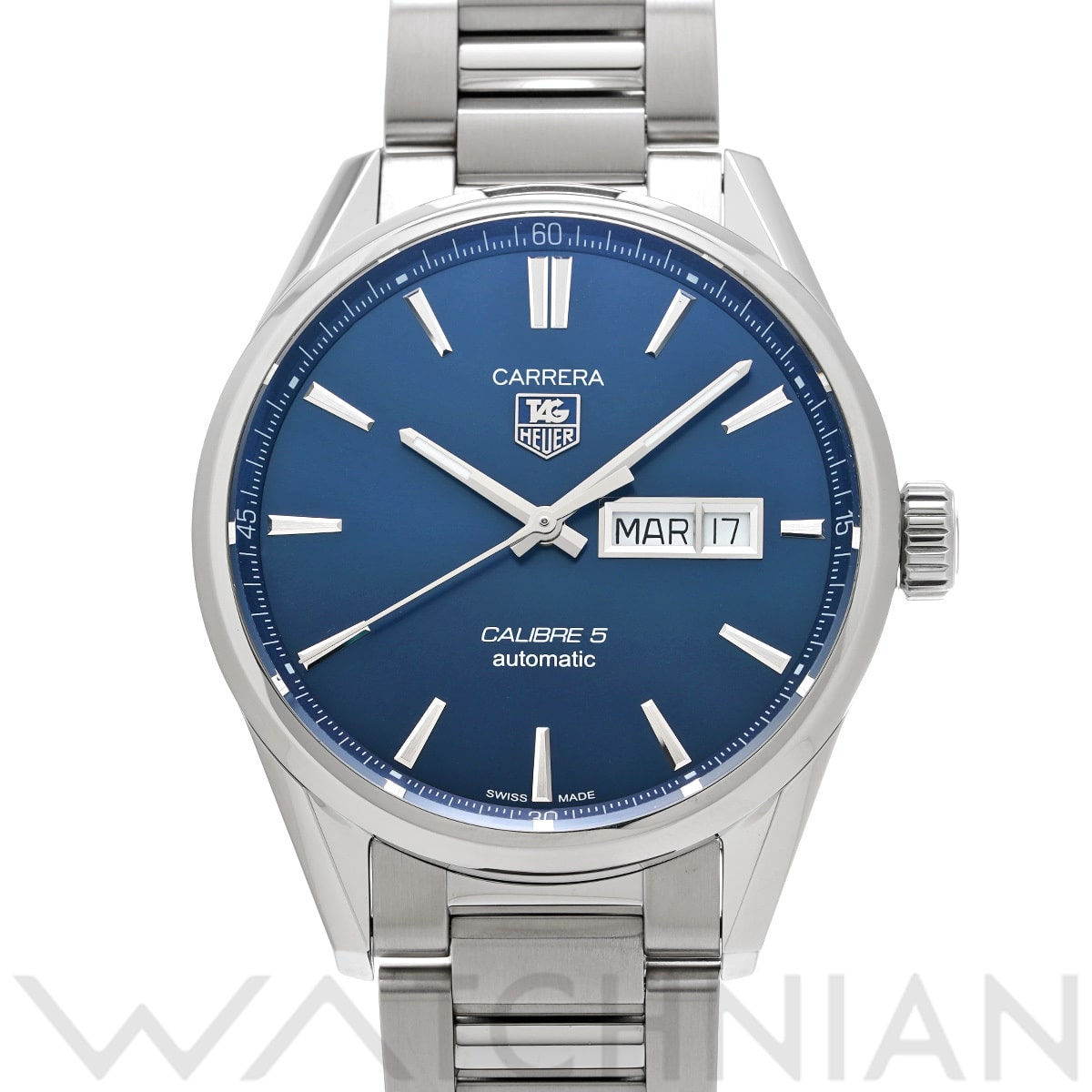 タグ ホイヤー カレラ キャリバー5 デイデイト WAR201E.BA0723 ブルー メンズ 時計 【中古】【wristwatch】