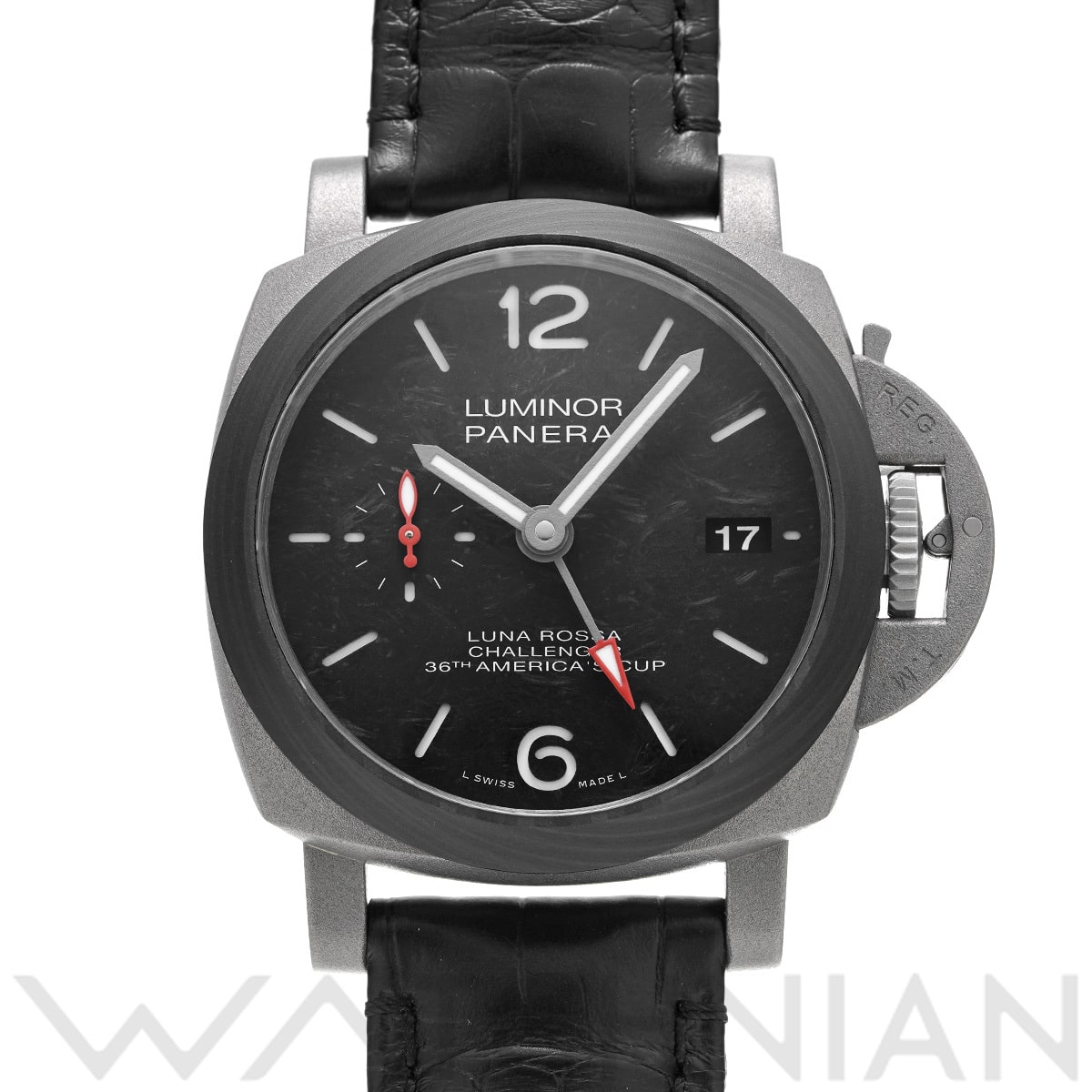 パネライ ルミノール ルナロッサ GMT PAM01096 ブラック メンズ 時計 【中古】【wristwatch】