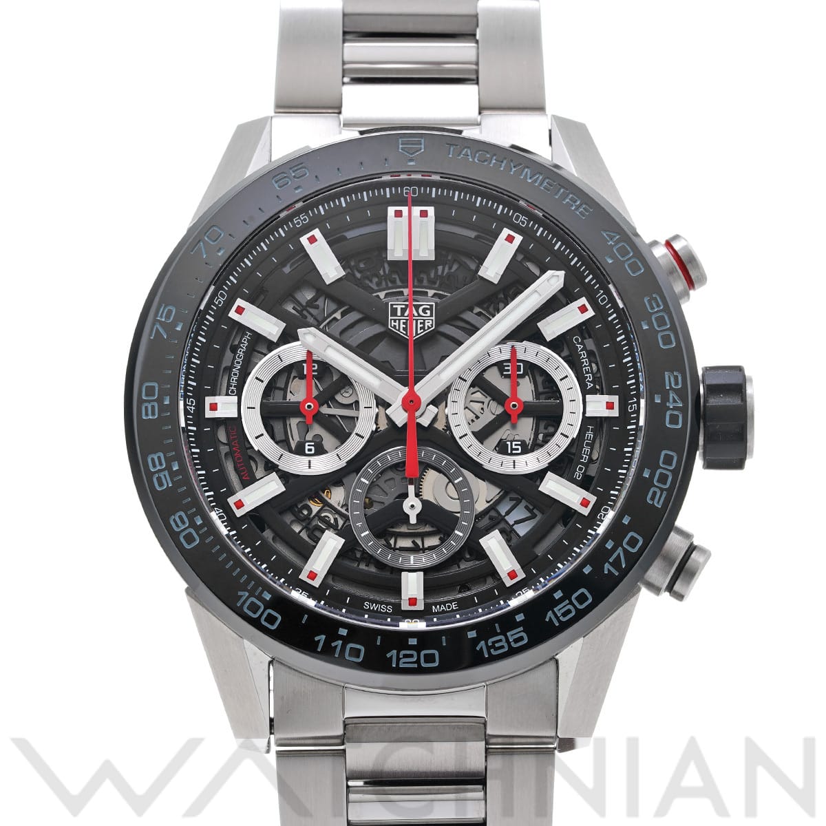 タグ ホイヤー カレラ キャリバーホイヤー02 クロノグラフ CBG2A10.BA0654 ブラック メンズ 時計 【中古】【wristwatch】