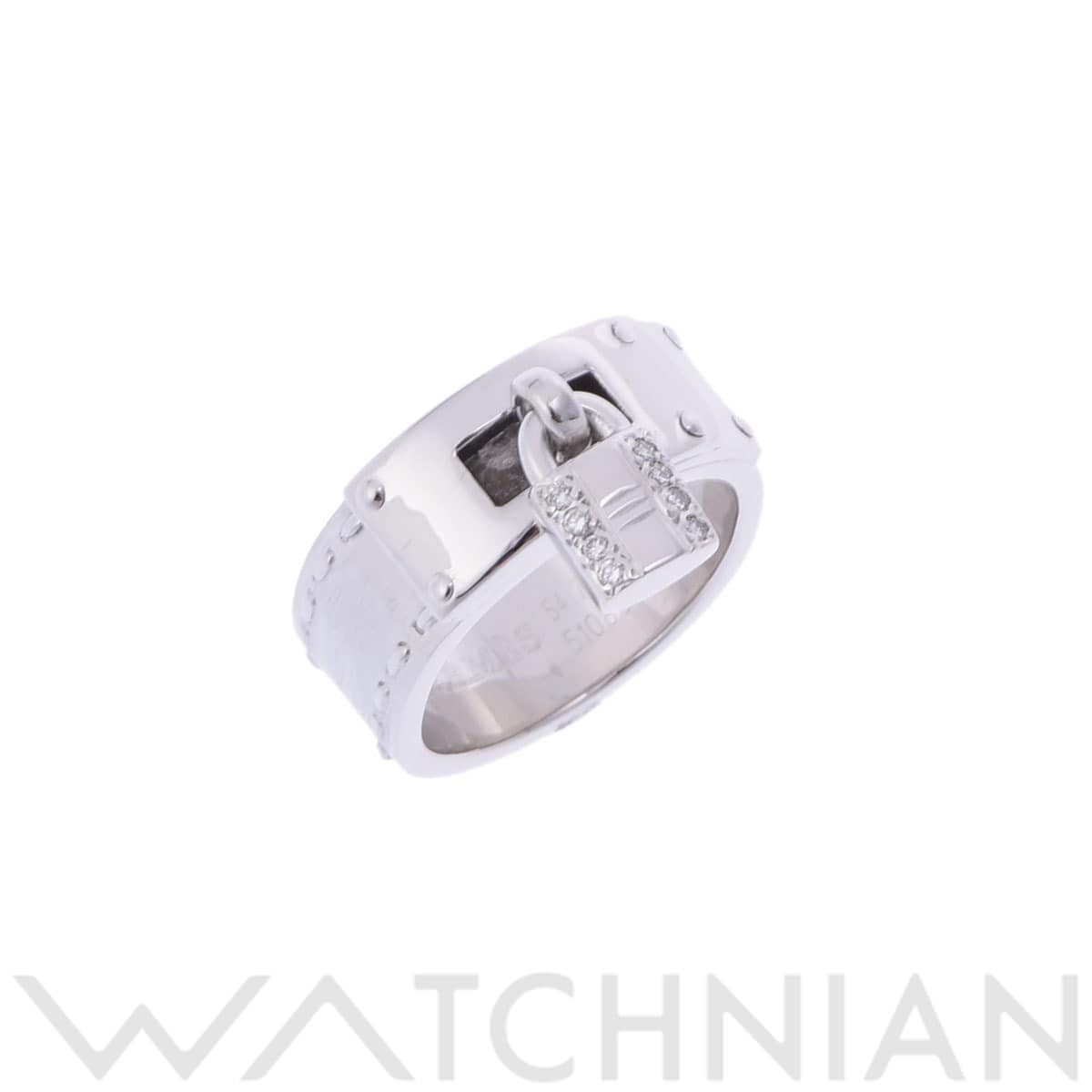 エルメス ケリーリング #54 シルバー K18ホワイトゴールド WG レディース ジュエリー 【中古】【jewelry】