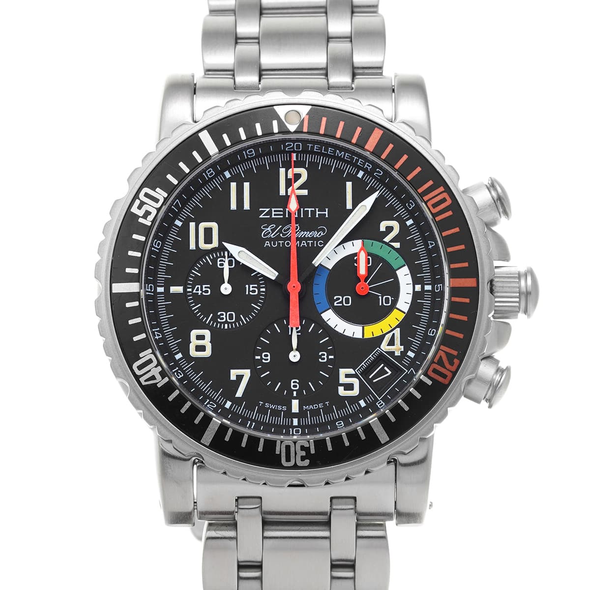 ゼニス レインボー フライバック 02.0480.405/24 ブラック メンズ 時計 【中古】【wristwatch】
