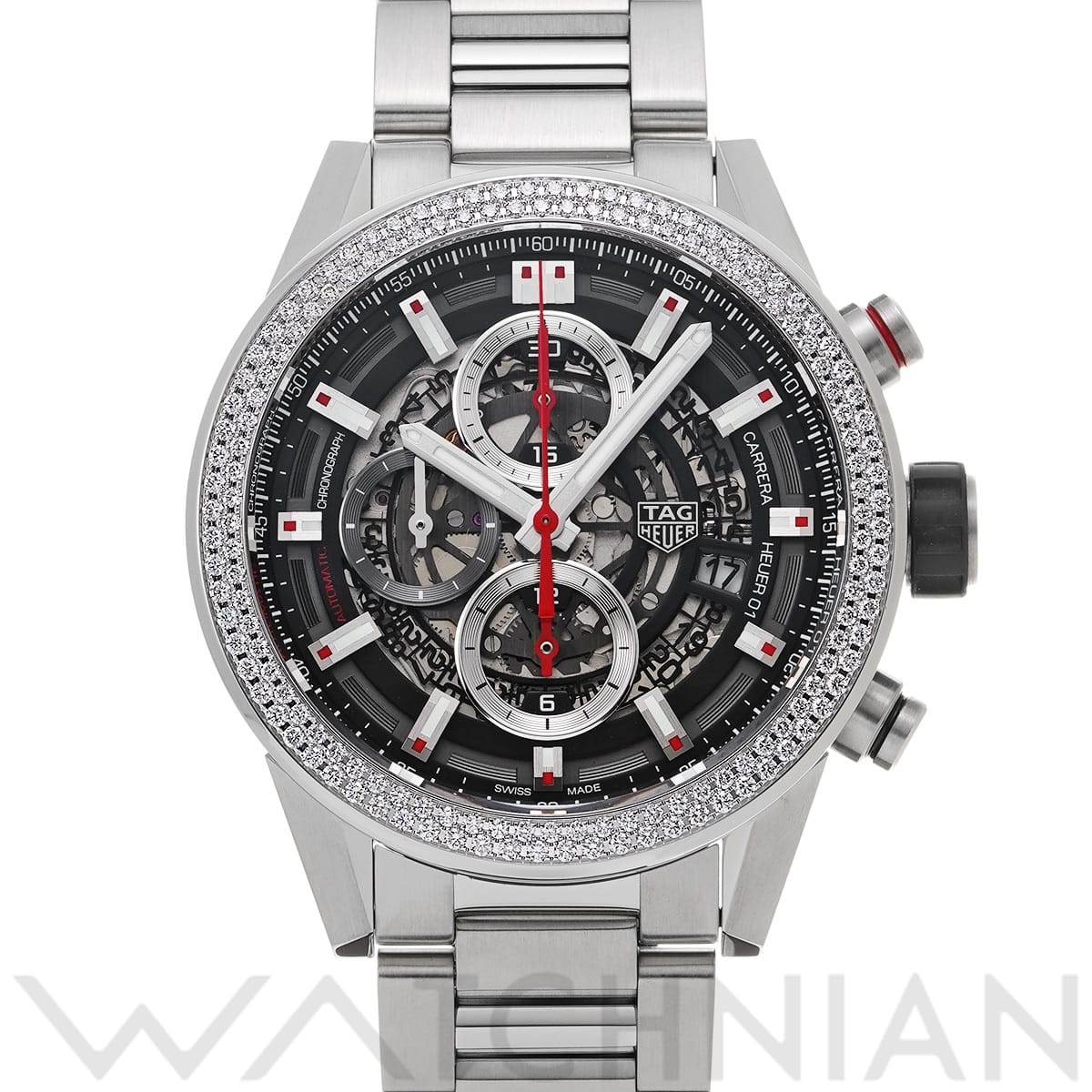 タグ ホイヤー カレラ キャリバーホイヤー01 クロノグラフ CAR201P.BA0766 スケルトン メンズ 時計 【中古】【wristwatch】