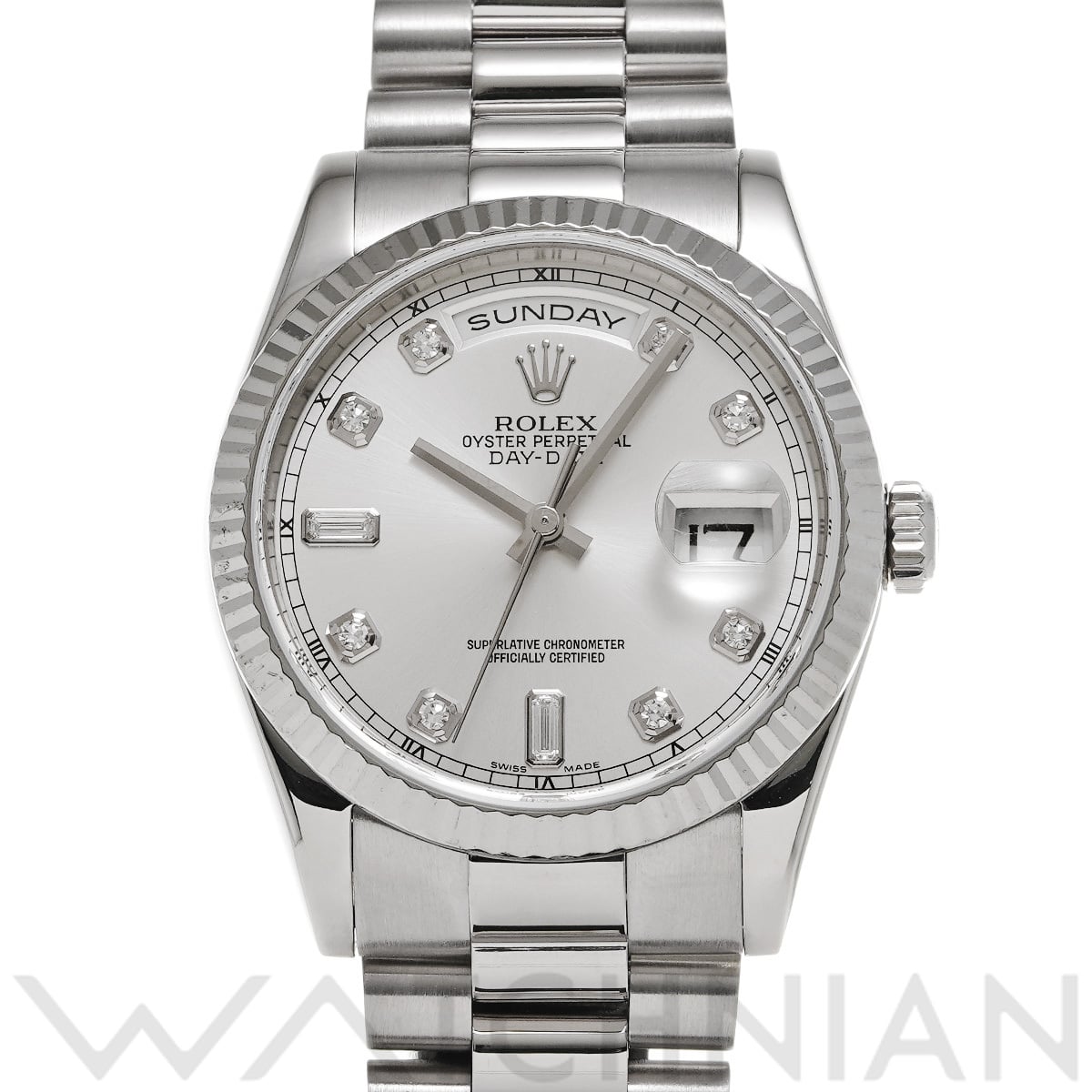 ロレックス デイデイト 36 118239A シルバー/ダイヤモンド メンズ 時計 【中古】【wristwatch】