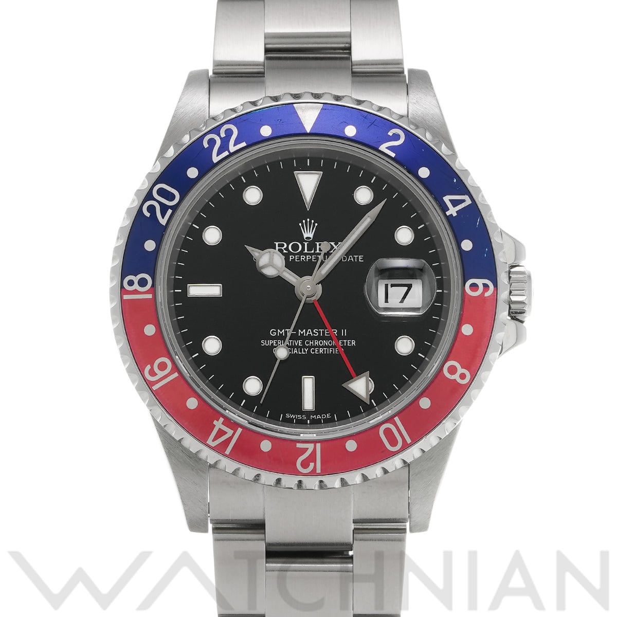 ロレックス GMTマスターII スティックダイヤル 16710 ブラック メンズ 時計 【中古】【wristwatch】