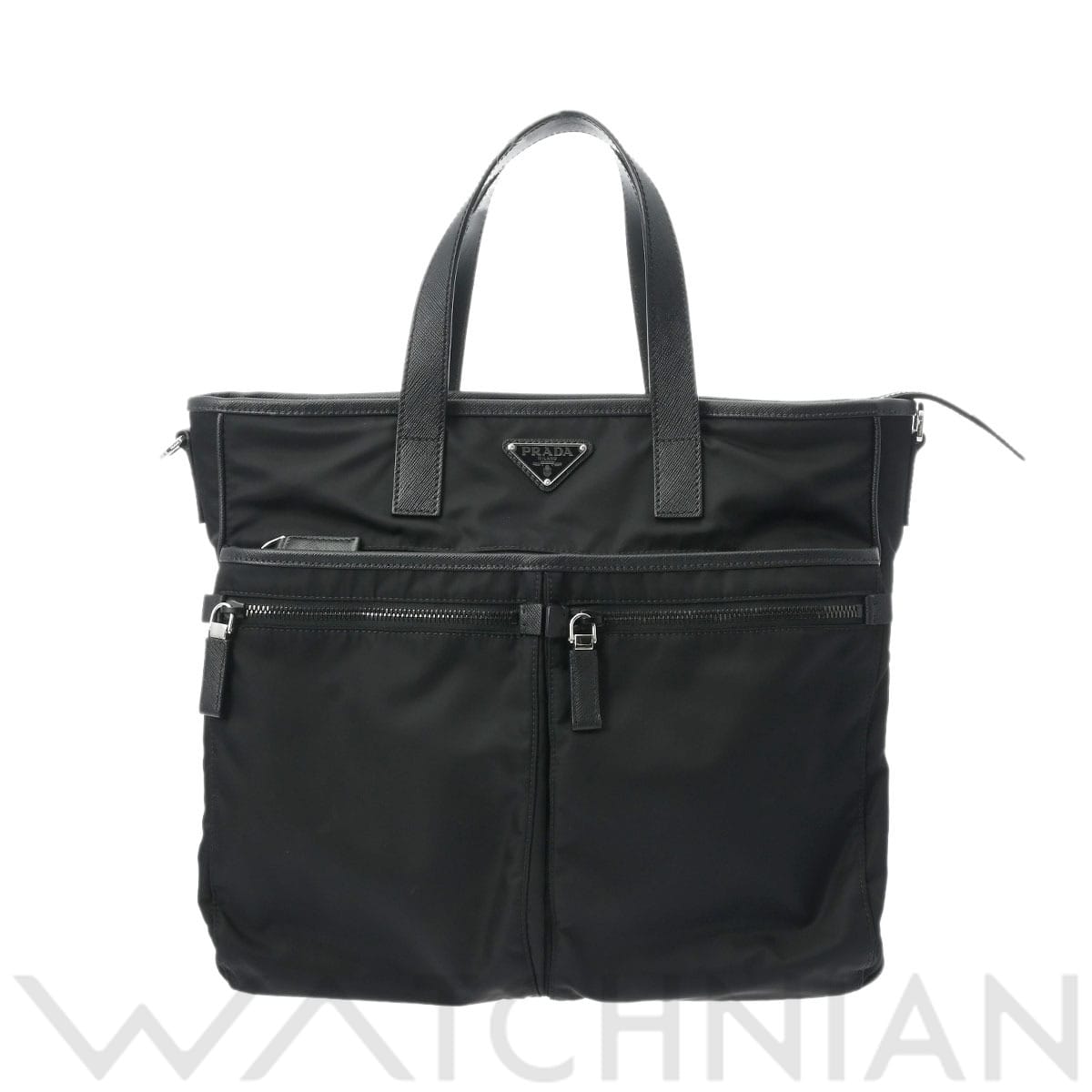 プラダ 2WAY ブラック 2VG860 ナイロン/サフィアーノレザー メンズ バッグ 【中古】【bag】