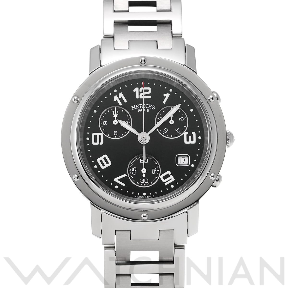 エルメス クリッパー クロノグラフ CL1.910 ブラック メンズ 時計 【中古】【wristwatch】