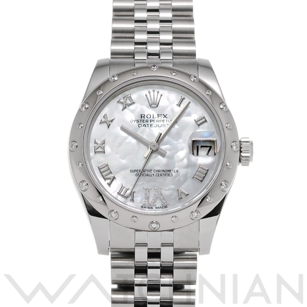 ロレックス デイトジャスト 31 178344NR ホワイトシェル/ダイヤモンド ユニセックス 時計 【中古】【wristwatch】