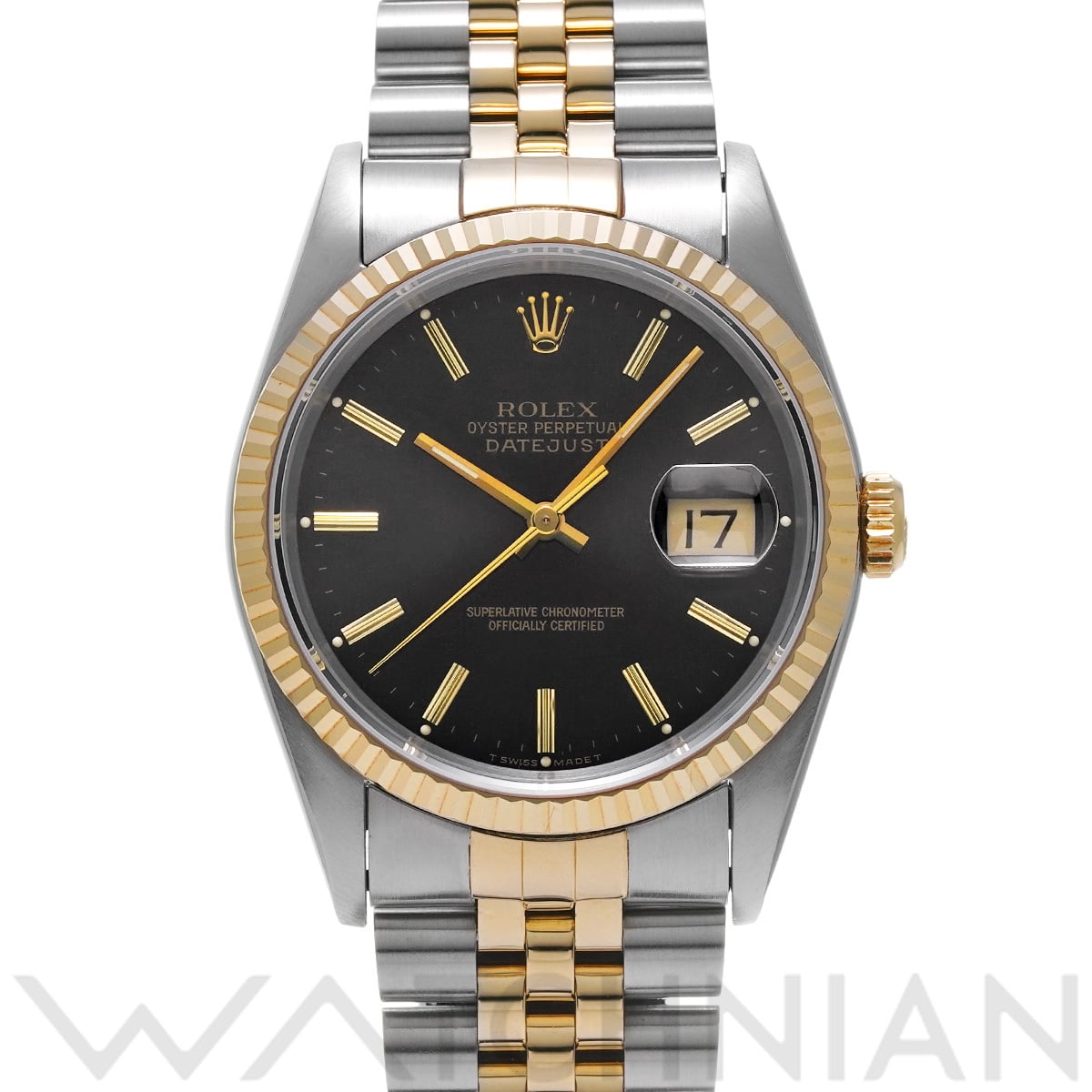 ロレックス デイトジャスト 16233 ブラック メンズ 時計 【中古】【wristwatch】