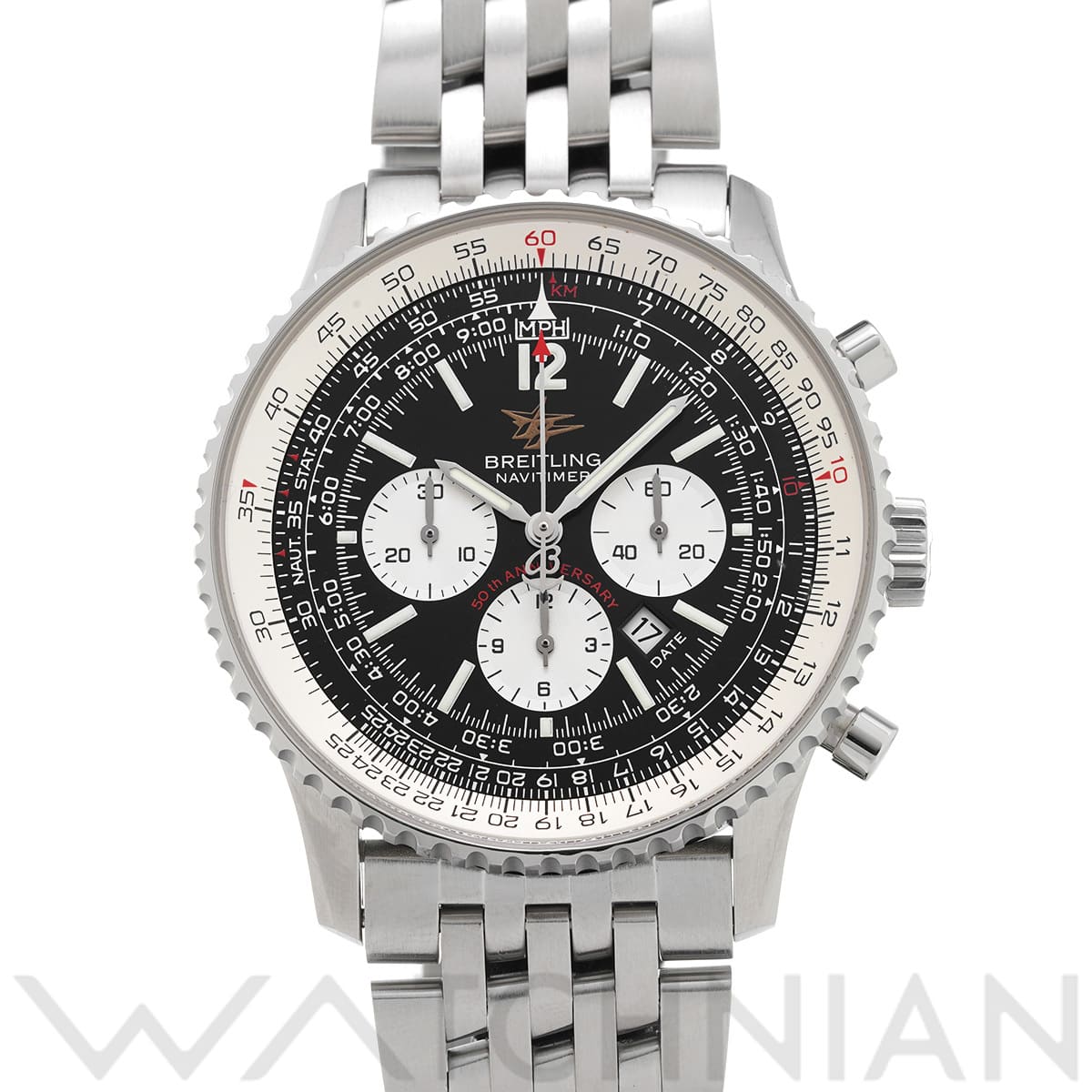ブライトリング ナビタイマー 50th A412B33NP ブラック/シルバー メンズ 時計 【中古】【wristwatch】