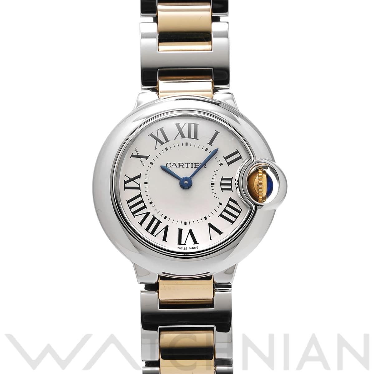 カルティエ バロンブルー ドゥ カルティエ 28mm W69007Z3 シルバー レディース 時計 【中古】【wristwatch】