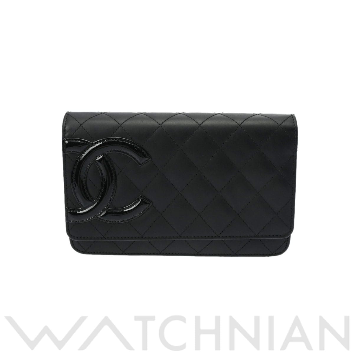 シャネル カンボンライン ブラック/シルバー金具 A46646 カーフスキン レディース バッグ 【中古】【bag】
