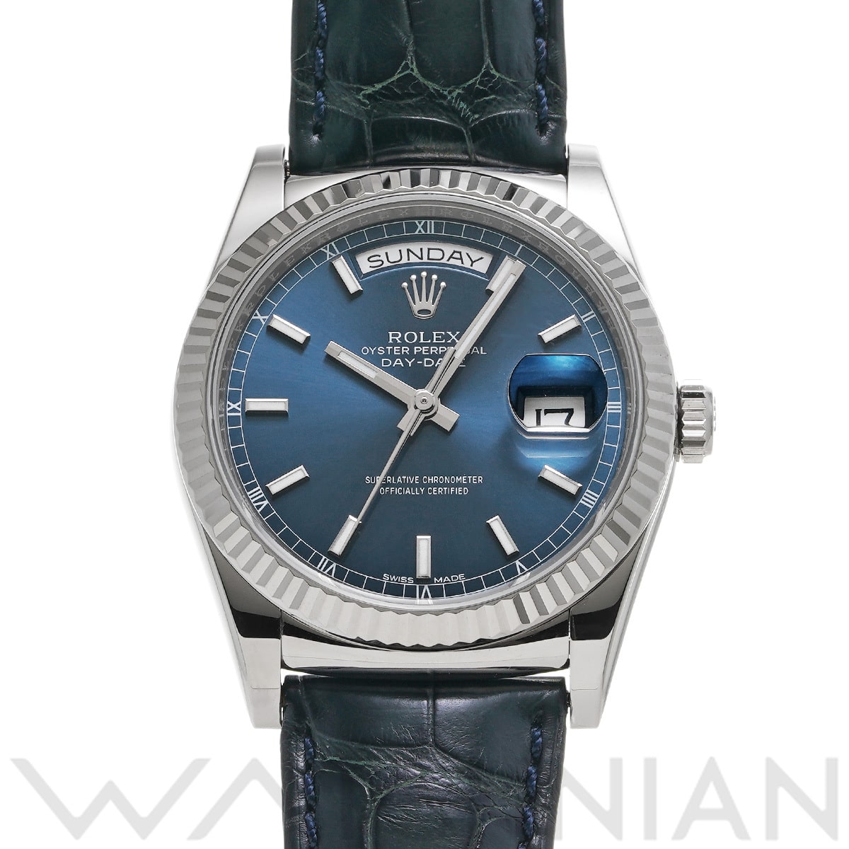 ロレックス デイデイト 36 118139 ブルー メンズ 時計 【中古】【wristwatch】