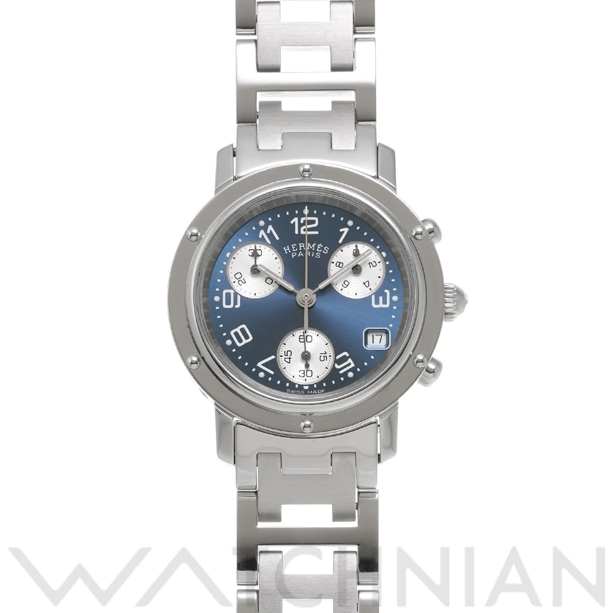 エルメス クリッパー クロノグラフ CL1.310 ブルー レディース 時計 【中古】【wristwatch】