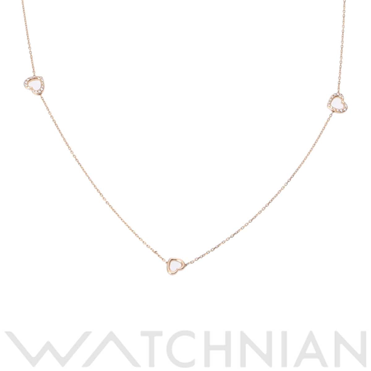ポンテヴェキオ ハート ステーションネックレス ゴールド K18イエローゴールド YG ユニセックス ジュエリー 【中古】【jewelry】