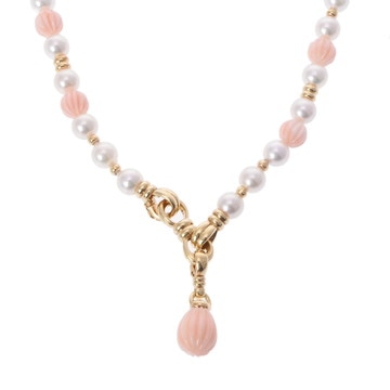 ミキモト パール珊瑚 ネックレス K18イエローゴールド YG レディース ジュエリー 【中古】【jewelry】