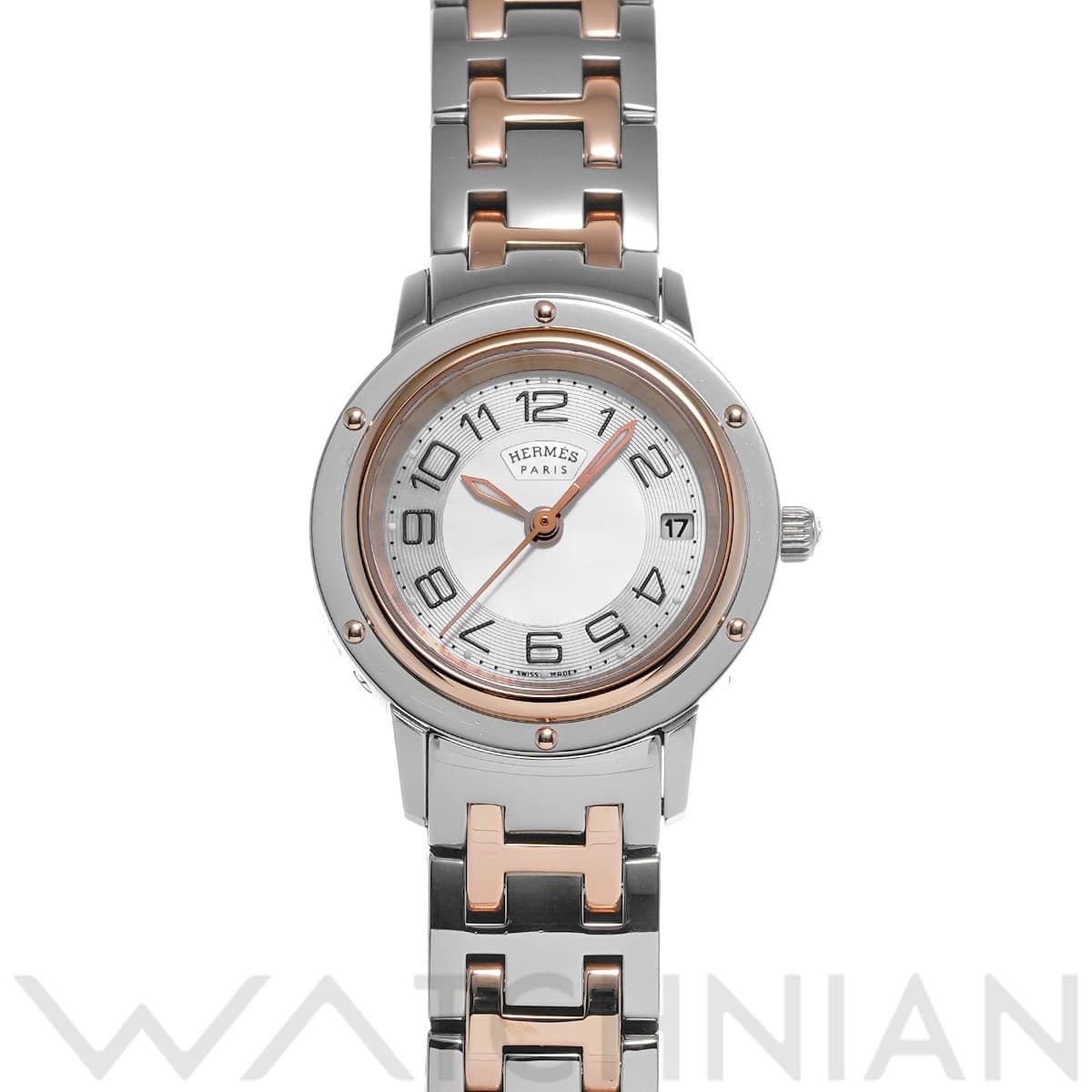 エルメス クリッパー ナクレ 035321WW00 ホワイトシェル レディース 時計 【中古】【wristwatch】