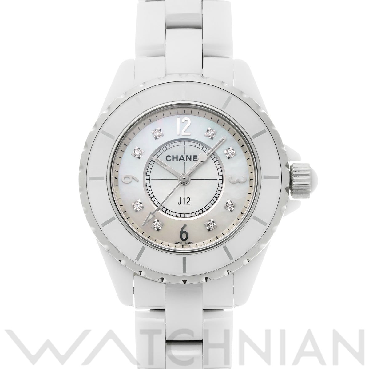 シャネル J12 33MM H2422 ホワイトシェル/ダイヤモンド レディース 時計 【中古】【wristwatch】