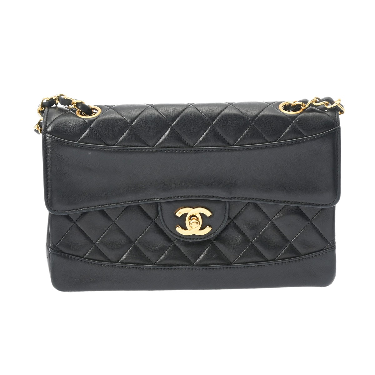 シャネル マトラッセ チェーンショルダー ブラック/ゴールド金具 ラムスキン レディース バッグ 【中古】【bag】