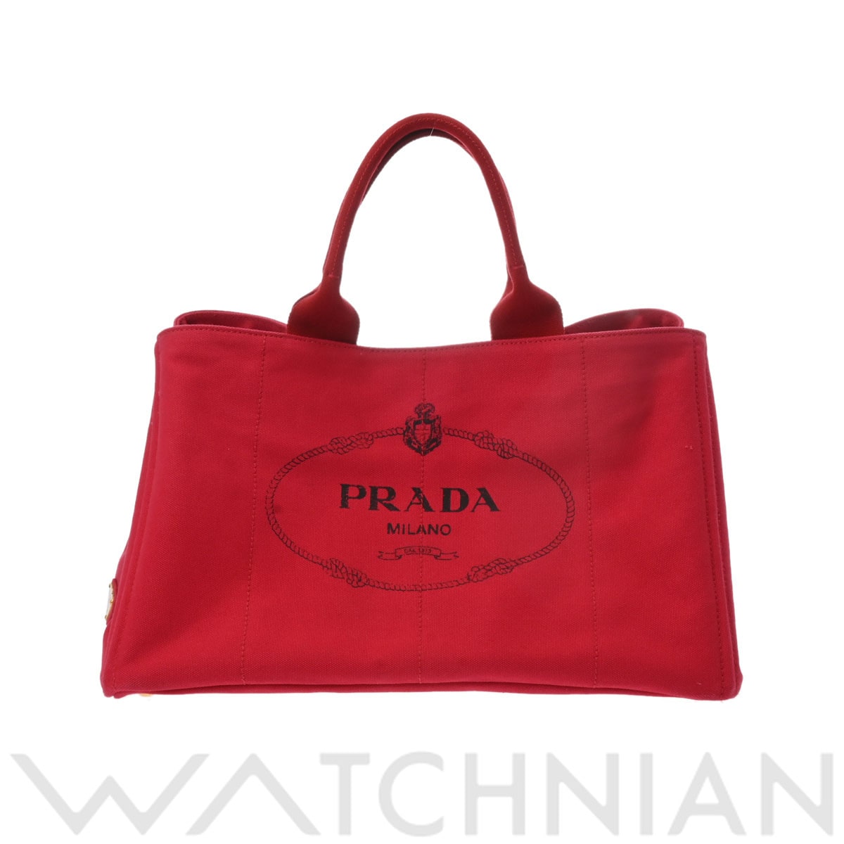 プラダ カナパトート レッド/ゴールド金具 BN1872 キャンバス メンズ バッグ 【中古】【bag】