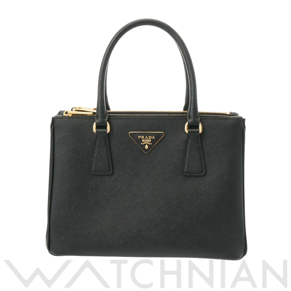 プラダ ガレリア ミディアムバッグ 2WAY ブラック 1BA863 サフィアーノレザー レディース バッグ 【中古】【bag】