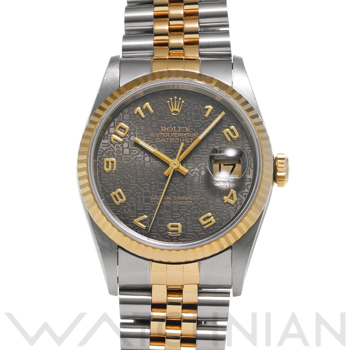 ロレックス デイトジャスト　 16233 ブラックコンピュータ メンズ 時計 【中古】【wristwatch】