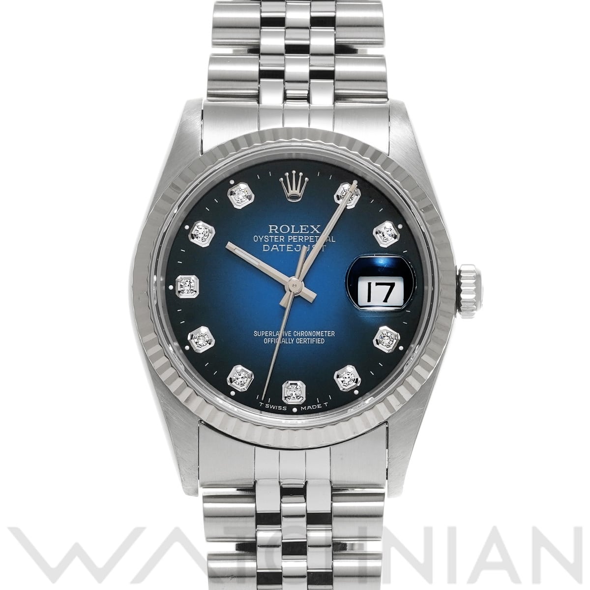 ロレックス デイトジャスト 16234G ブルー・グラデーション/ダイヤモンド メンズ 時計 【中古】【wristwatch】