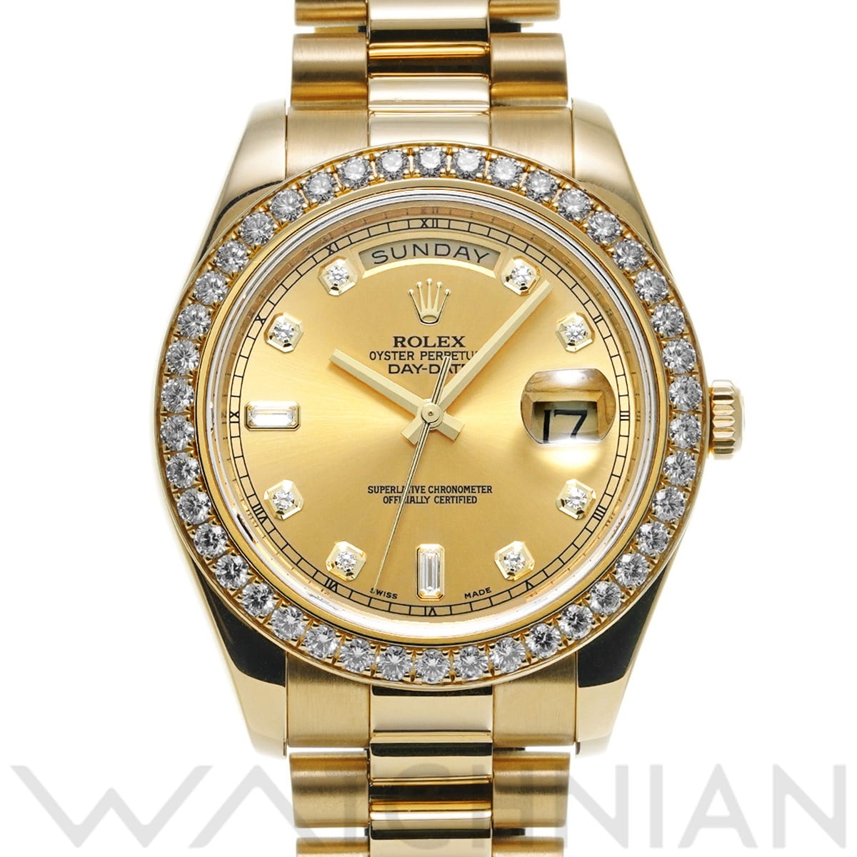 ロレックス デイデイト 218348A シャンパン/ダイヤモンド メンズ 時計 【中古】【wristwatch】