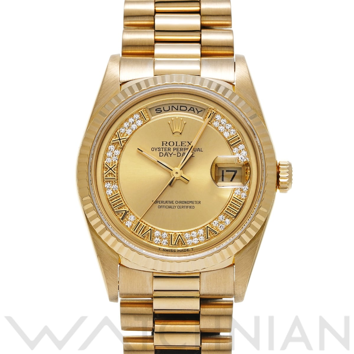 ロレックス デイデイト 18238MR シャンパン/ミリヤードダイヤモンド メンズ 時計 【中古】【wristwatch】