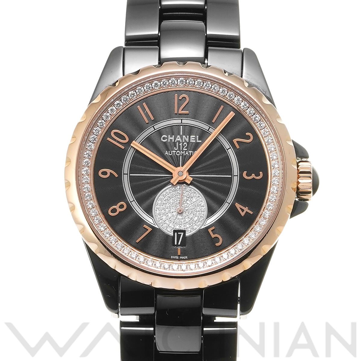 シャネル J12 365 H3842 ブラック/ダイヤモンド レディース 時計 【中古】【wristwatch】