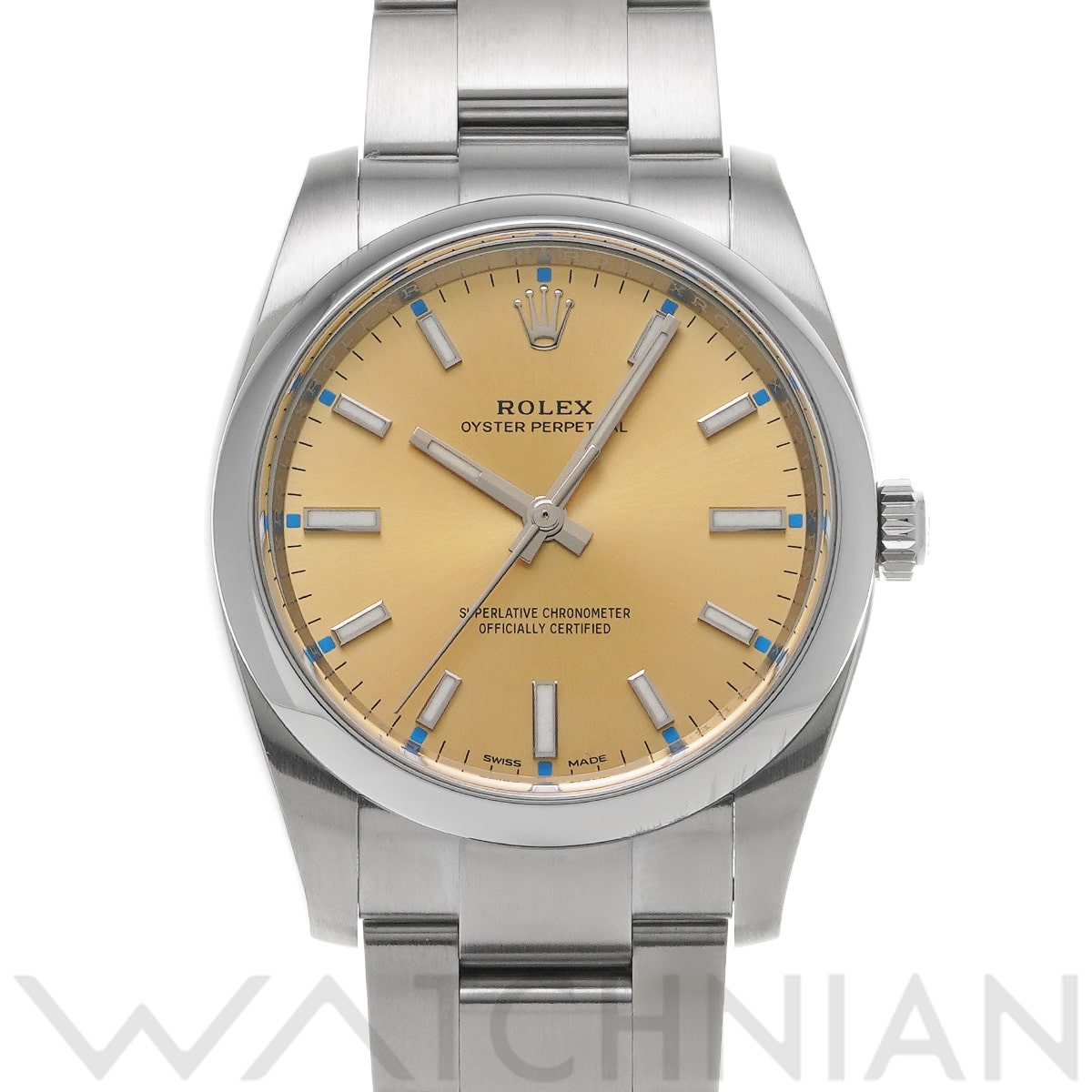 ロレックス オイスターパーペチュアル 34 114200 シャンパン メンズ 時計 【中古】【wristwatch】