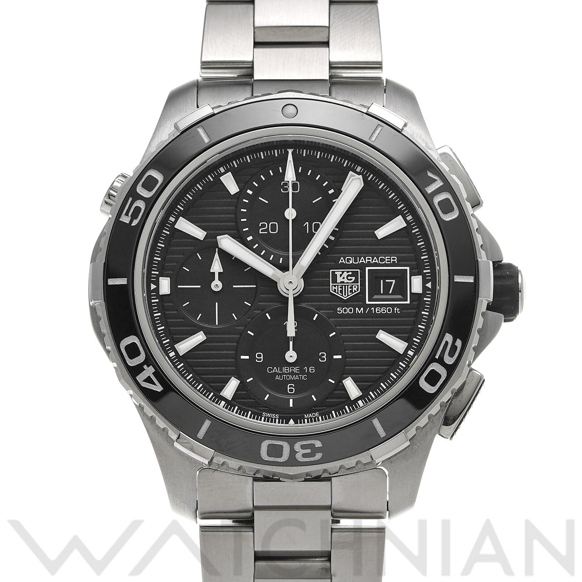 タグ ホイヤー アクアレーサー キャリバー16 クロノグラフ CAK2110.BA0833 ブラック メンズ 時計 【中古】【wristwatch】