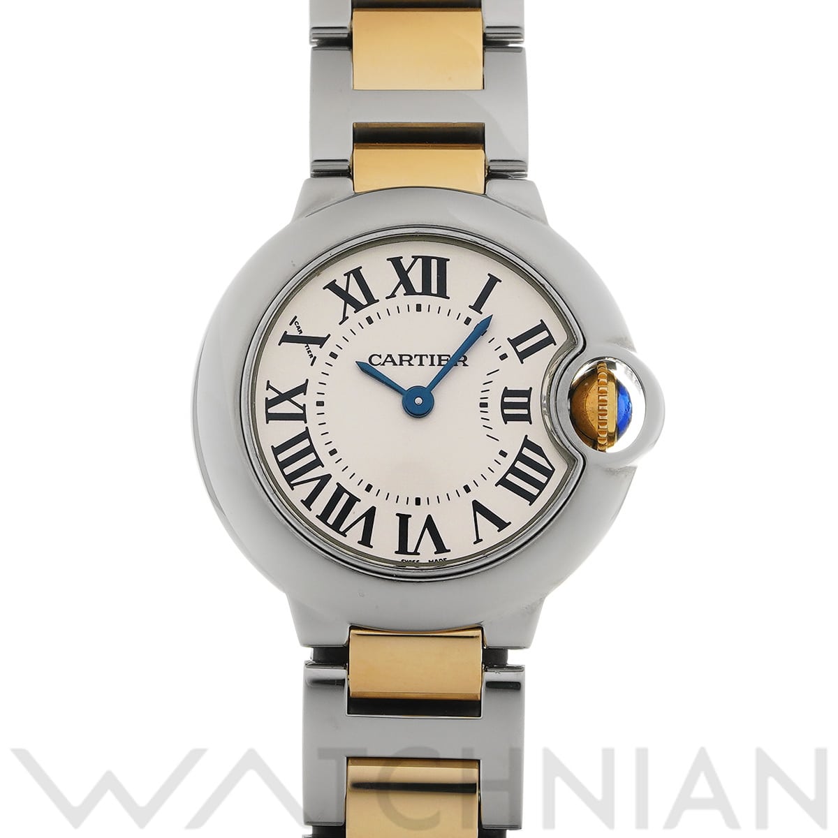 カルティエ バロンブルー ドゥ カルティエ 28mm W69007Z3 シルバー レディース 時計 【中古】【wristwatch】
