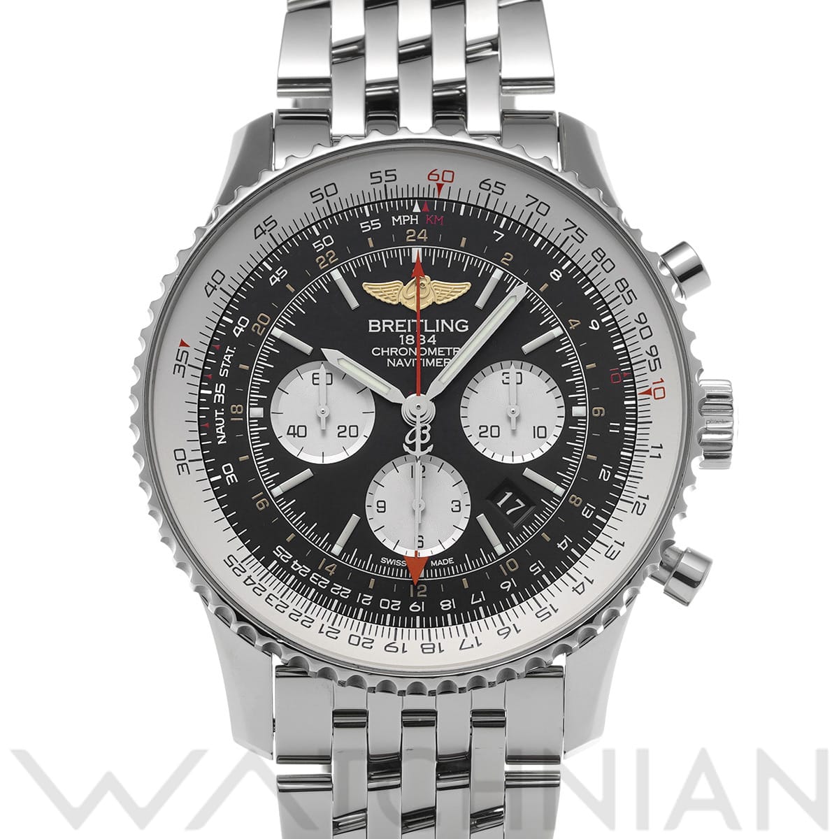 ブライトリング ナビタイマー GMT AB044121/BD24 ブラック/シルバー メンズ 時計 【中古】【wristwatch】