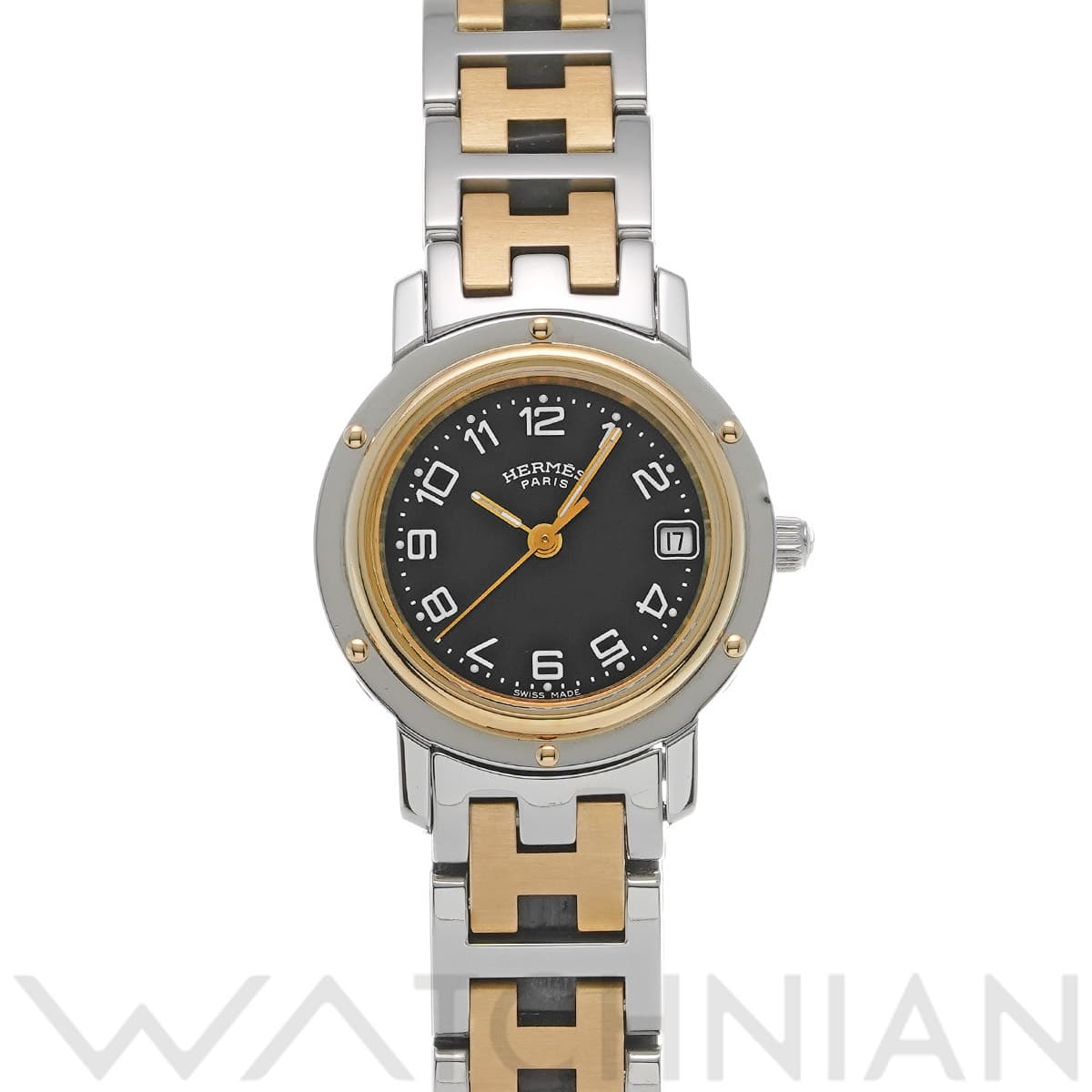 エルメス クリッパー CL4.220 ブラック レディース 時計 【中古】【wristwatch】