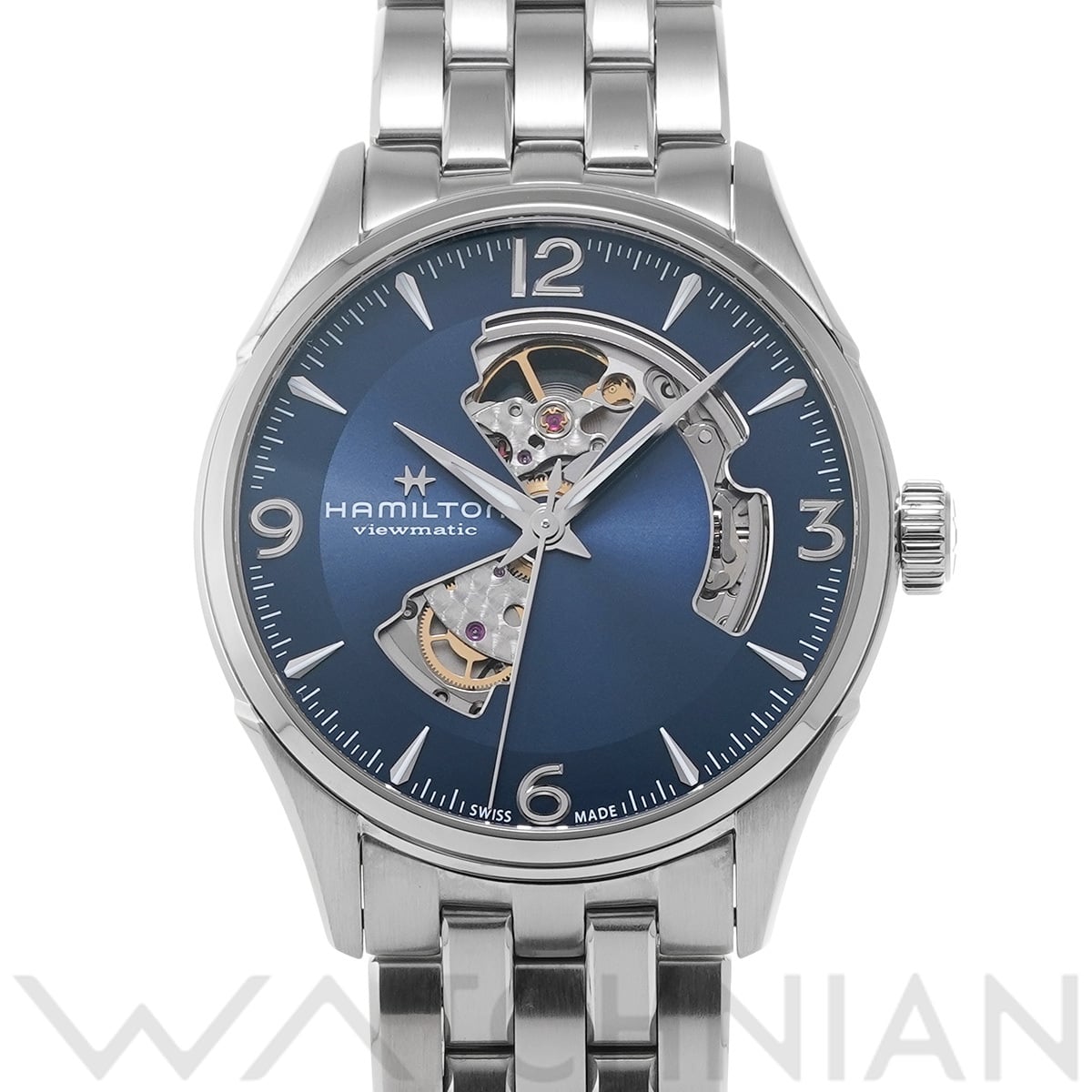 ハミルトン ジャズマスター オープンハート H32705141 ブルー メンズ 時計 【中古】【wristwatch】