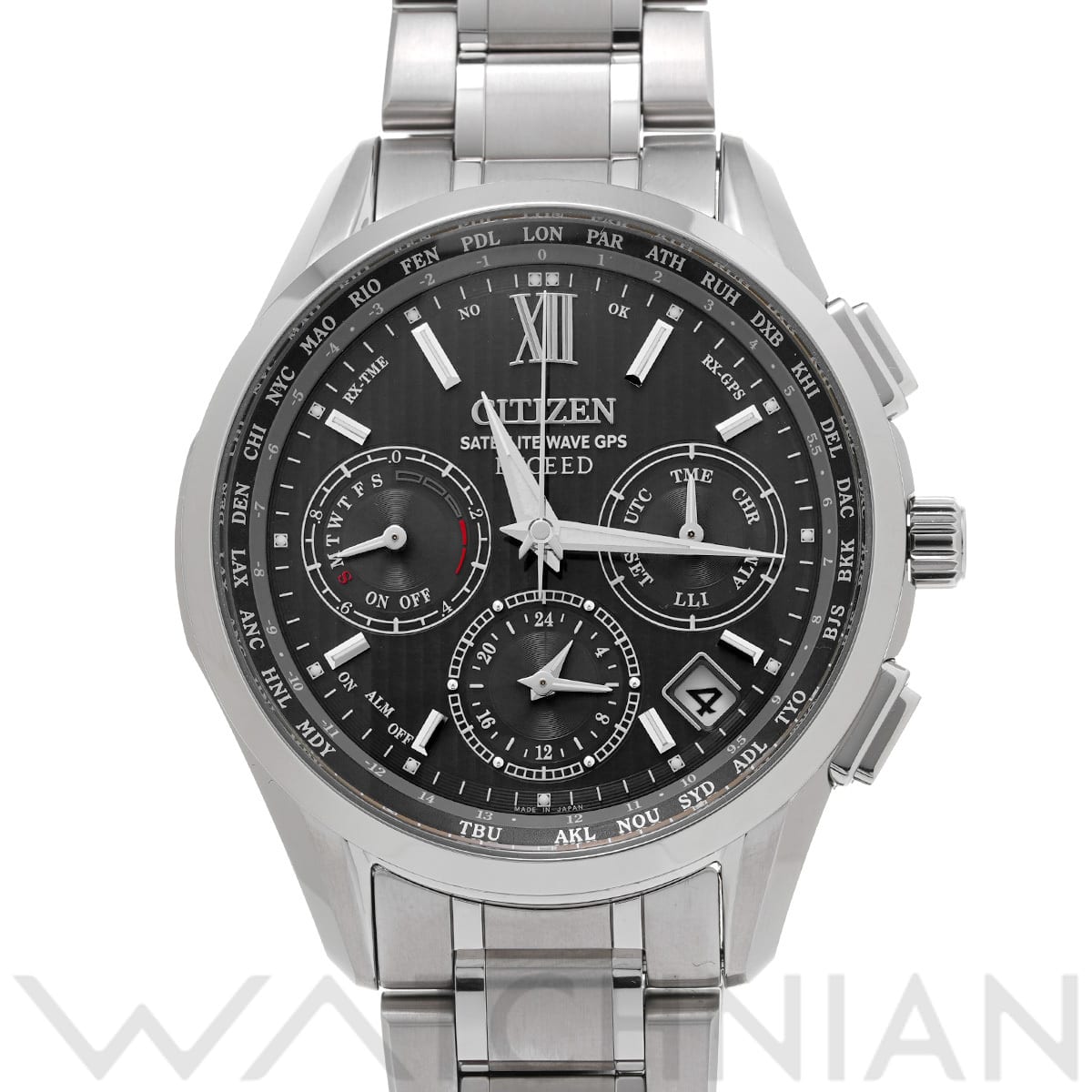 シチズン エクシード サテライトウエーブ GPS クロノグラフ CC4030-58E ブラック メンズ 時計 【中古】【wristwatch】