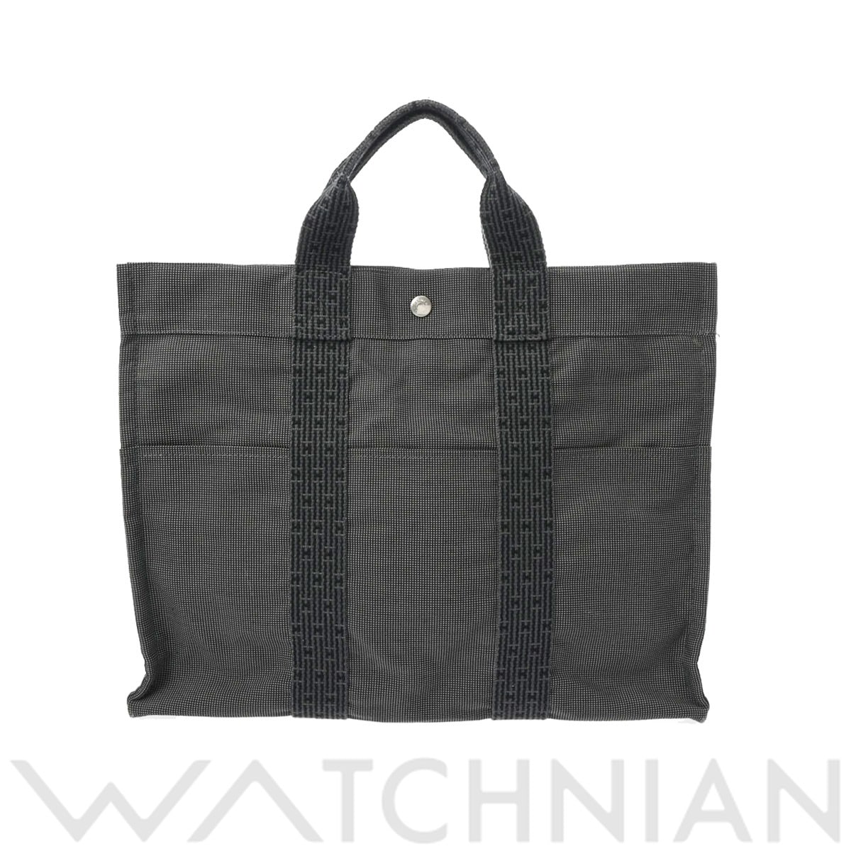 エルメス エールライン MM グレー/パラジウム金具 キャンバス ユニセックス バッグ 【中古】【bag】