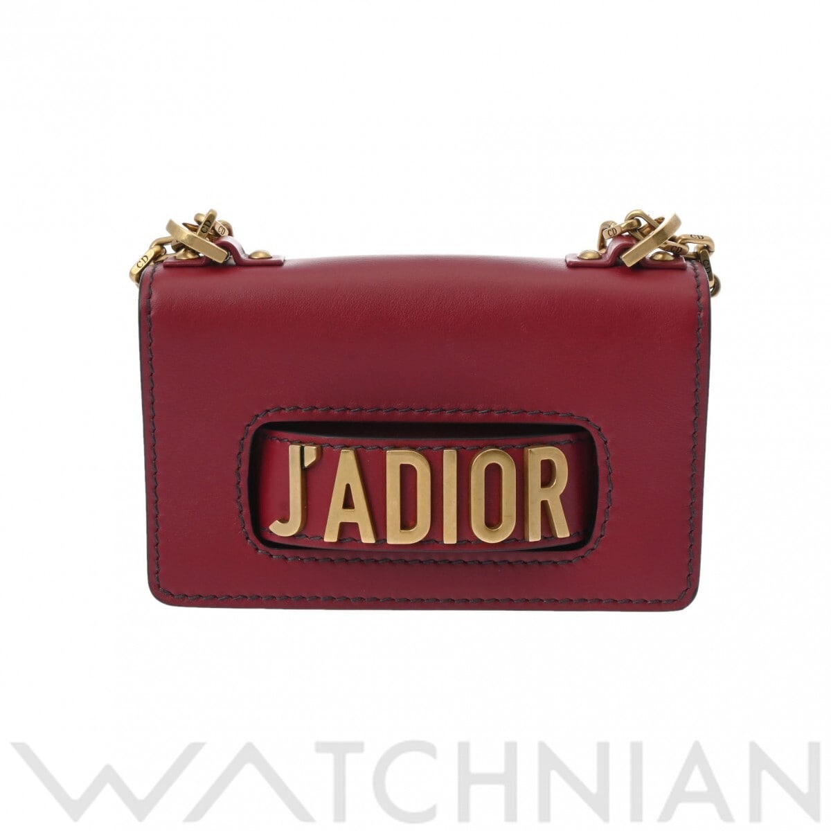 ディオール JA DIOR レッド/ゴールド金具 カーフレザー レディース バッグ 【中古】【bag】