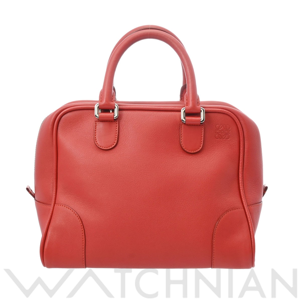 ロエベ アマソナ 75 ミディアム レッド カーフ レディース バッグ 【中古】【bag】