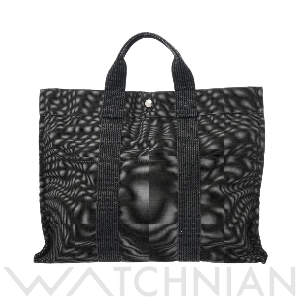 エルメス エールライン MM グレー/パラジウム金具 キャンバス ユニセックス バッグ 【中古】【bag】
