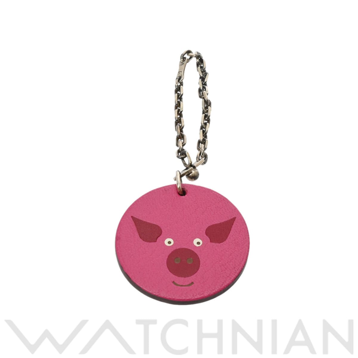 エルメス ピッグ アニマルモチーフ ピンク/シルバー金具 レザー ユニセックス 【中古】【other】