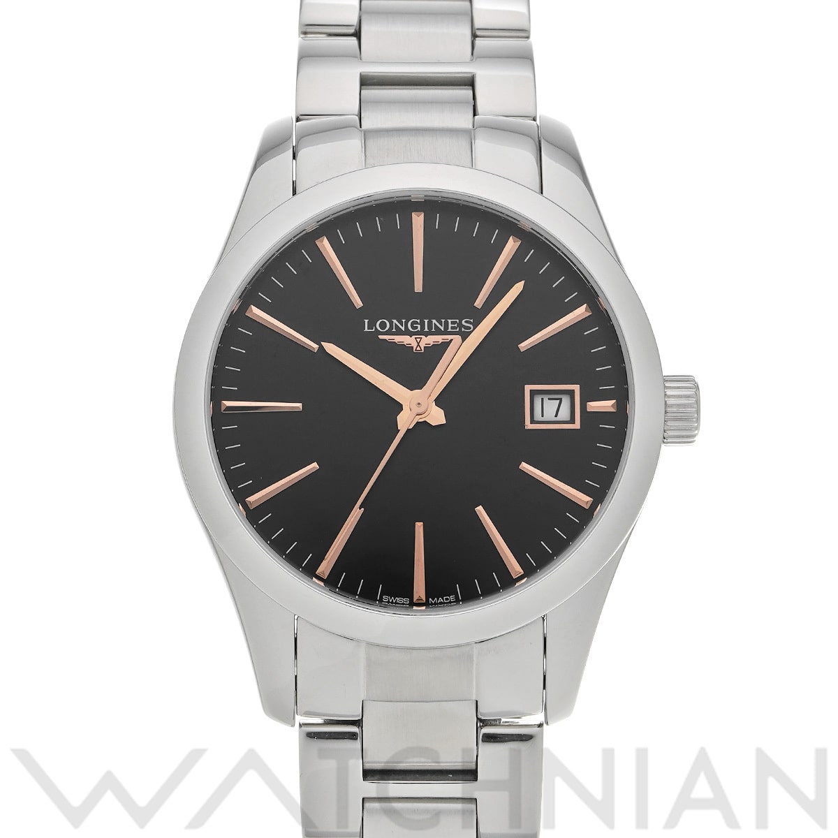 ロンジン コンクエスト クラシック クオーツ L2.386.4.52.6 ブラック ユニセックス 時計 【中古】【wristwatch】