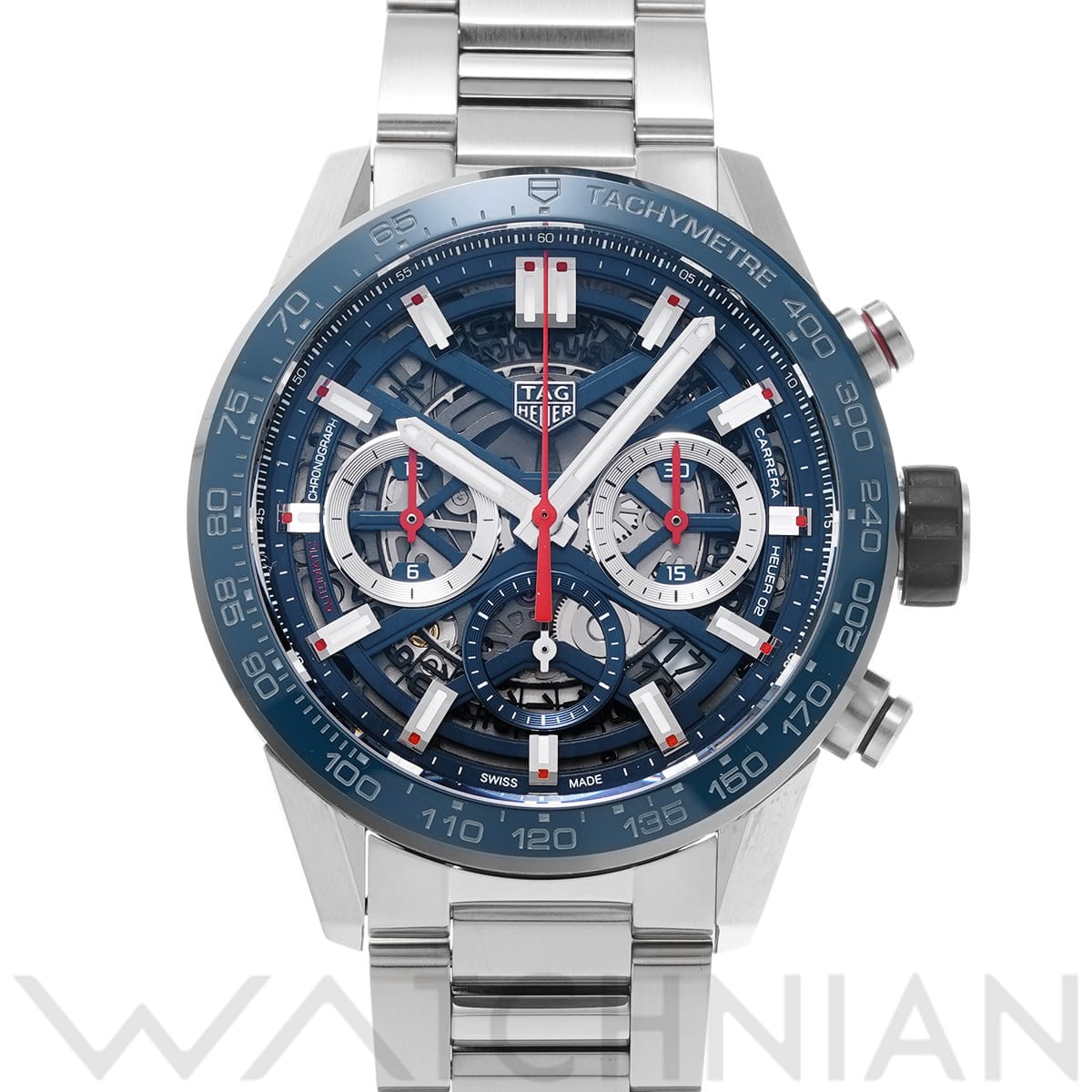 タグ ホイヤー カレラ キャリバー ホイヤー02 クロノグラフ CBG2011.BA0662 ブルー メンズ 時計 【中古】【wristwatch】