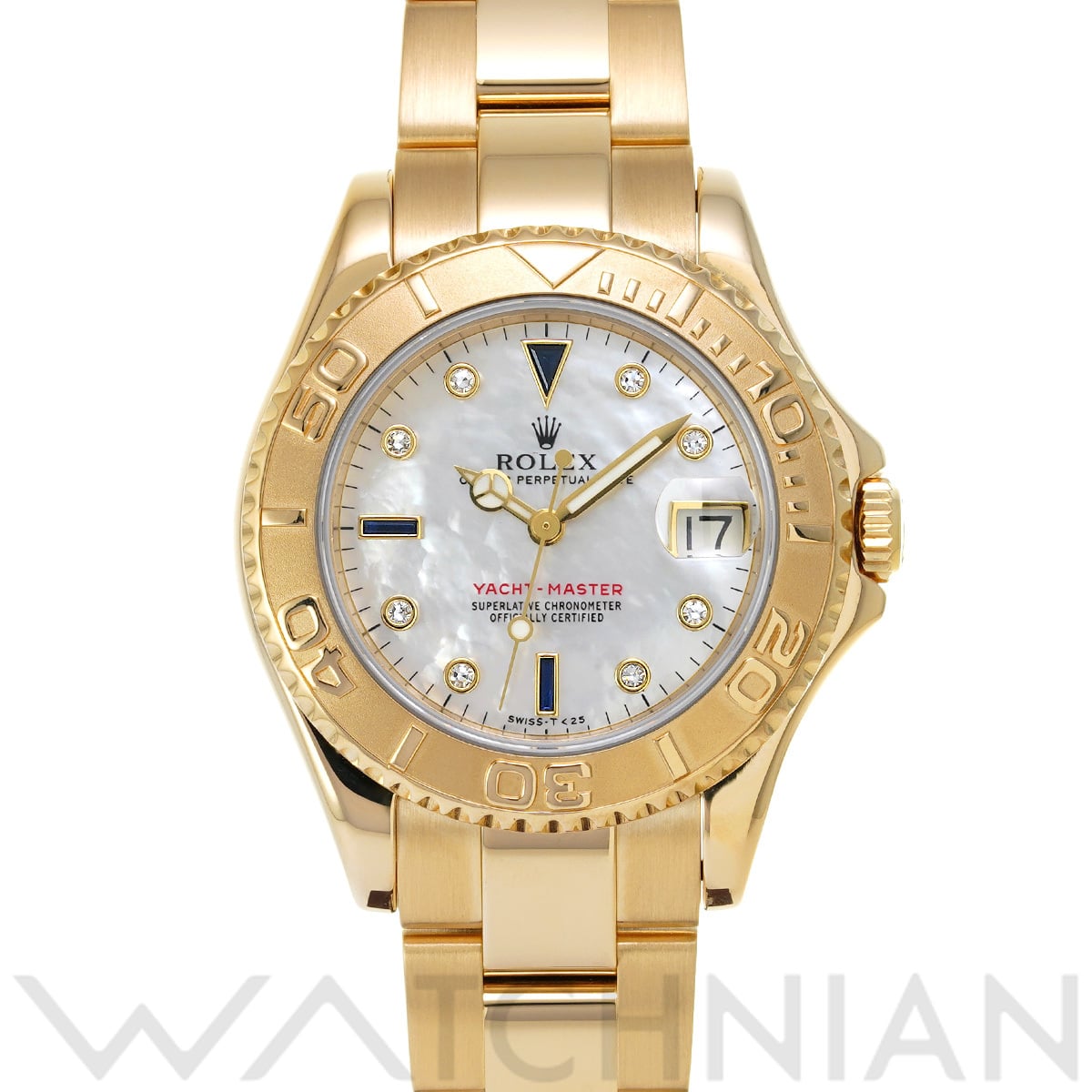 ロレックス ヨットマスター 34 68628NGS ホワイトシェル/ダイヤモンド/サファイア ユニセックス 時計 【中古】【wristwatch】