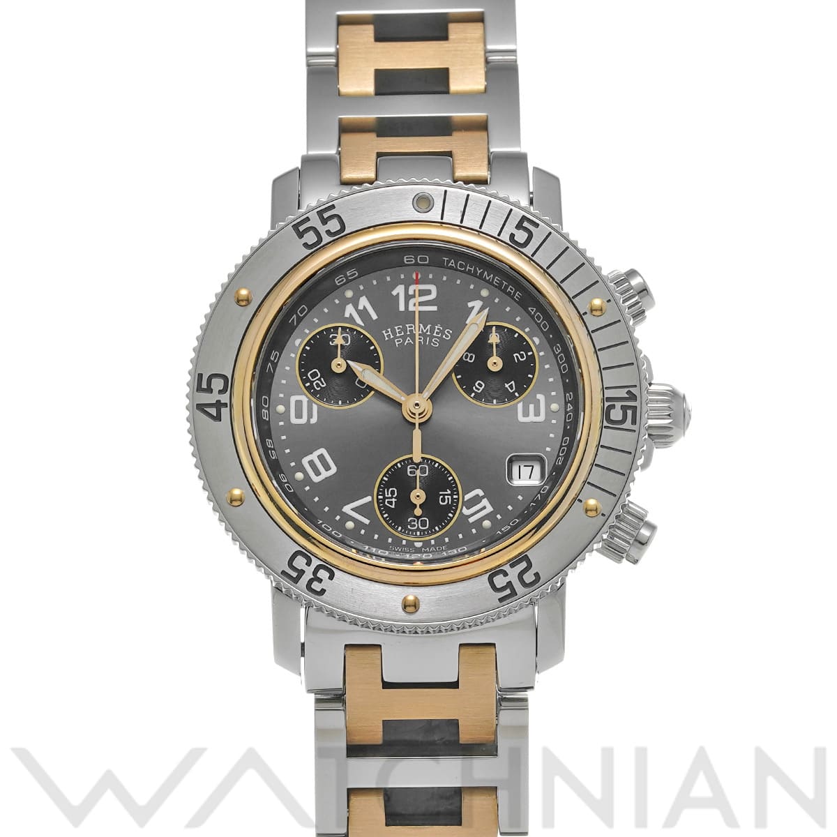 エルメス クリッパー ダイバー クロノグラフ CL2.320 グレー/ブラック レディース 時計 【中古】【wristwatch】