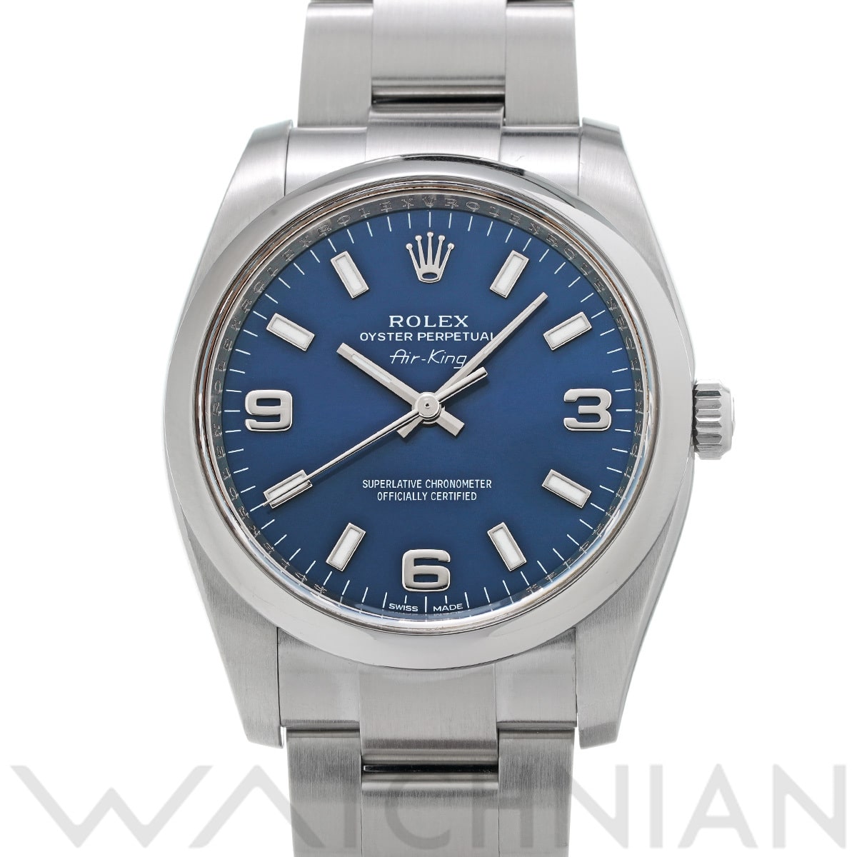 ロレックス エアキング 114200 ブルー メンズ 時計 【中古】【wristwatch】